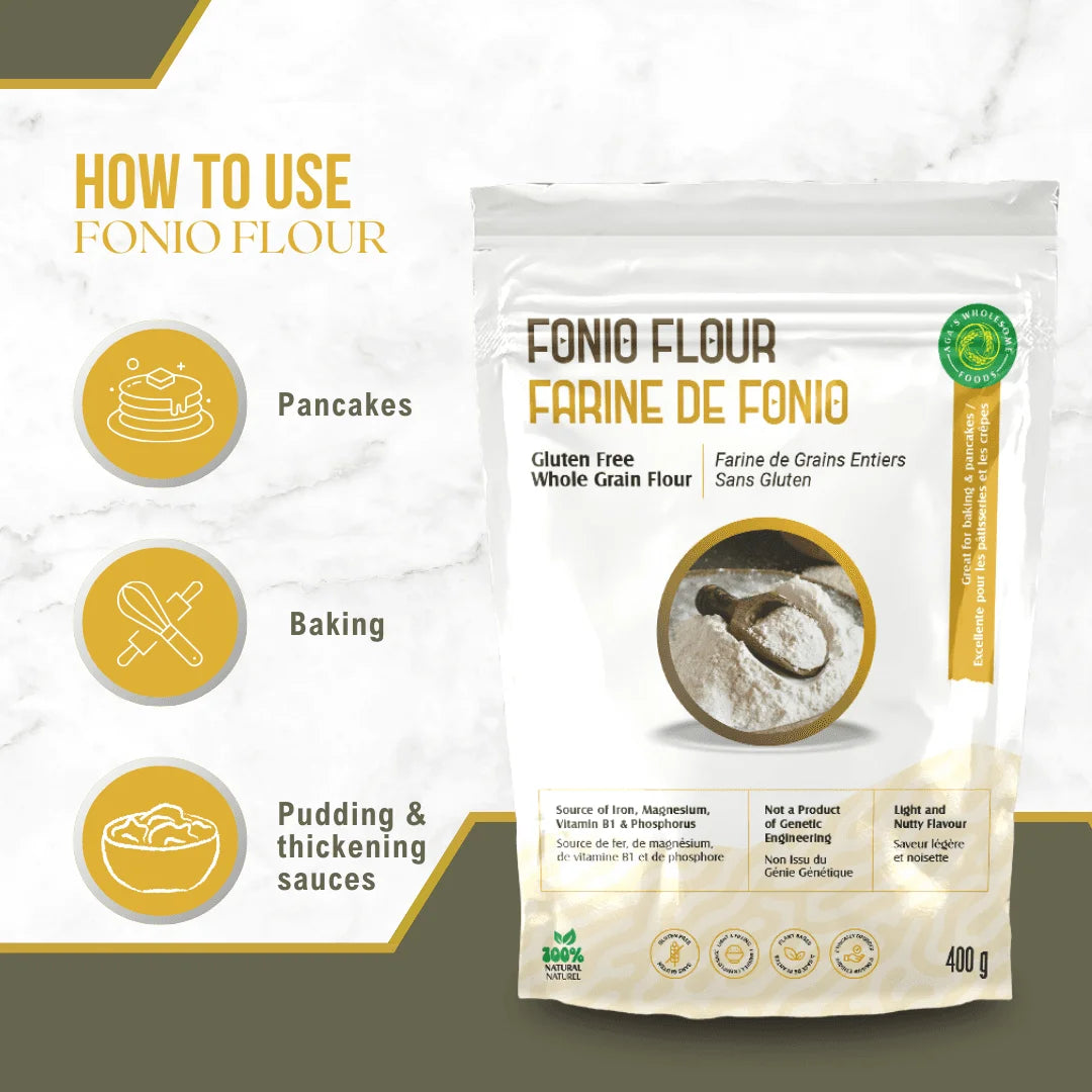 Fonio (Acha) Flour 400g, Gluten Free Whole Grain Flour