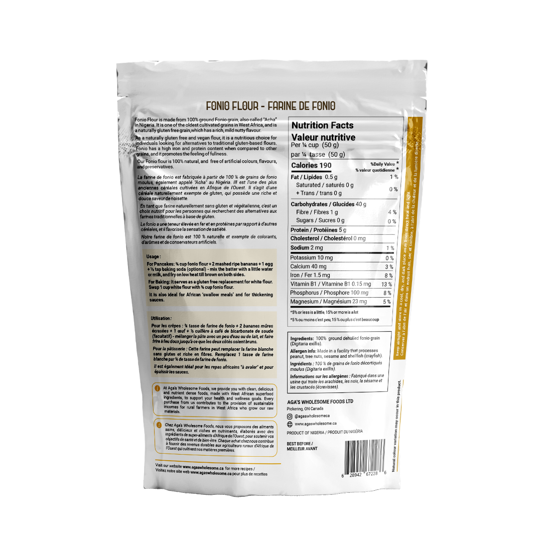 Fonio (Acha) Flour 400g, Gluten Free Whole Grain Flour
